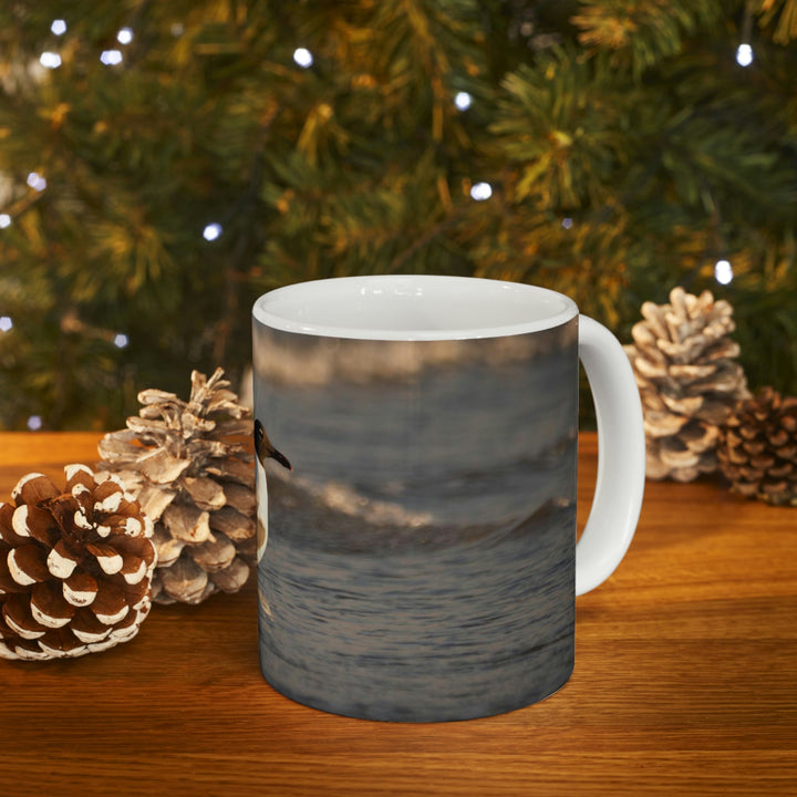 Laughing Gull in the Surf - Ceramic Mug 11oz - Visiting This World