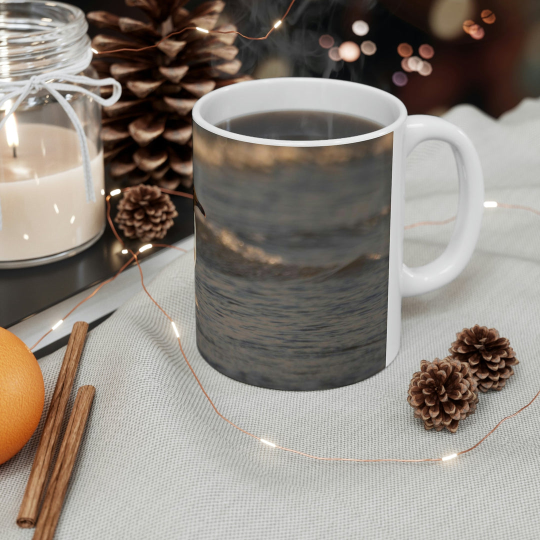 Laughing Gull in the Surf - Ceramic Mug 11oz - Visiting This World