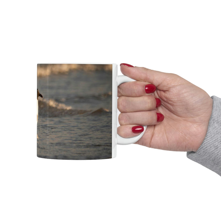 Laughing Gull in the Surf - Ceramic Mug 11oz - Visiting This World