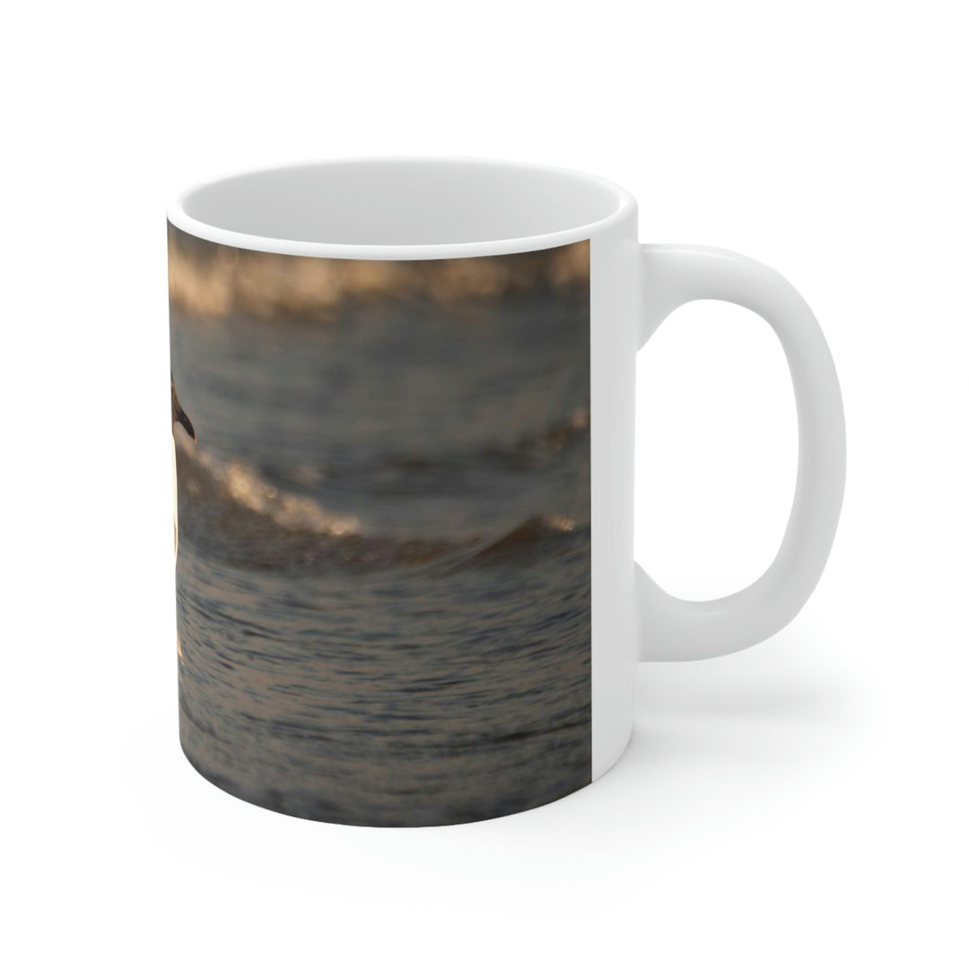 Laughing Gull in the Surf - Ceramic Mug 11oz - Visiting This World