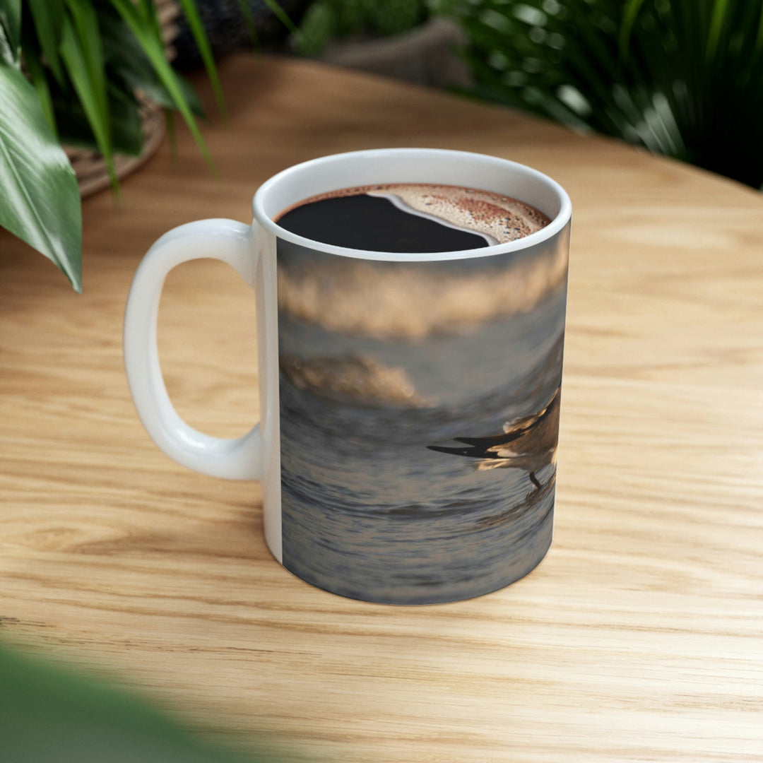 Laughing Gull in the Surf - Ceramic Mug 11oz - Visiting This World