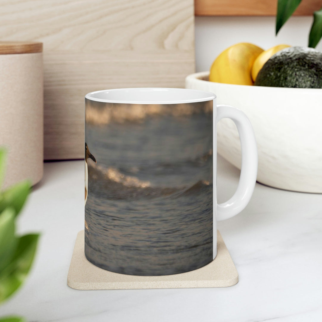 Laughing Gull in the Surf - Ceramic Mug 11oz - Visiting This World