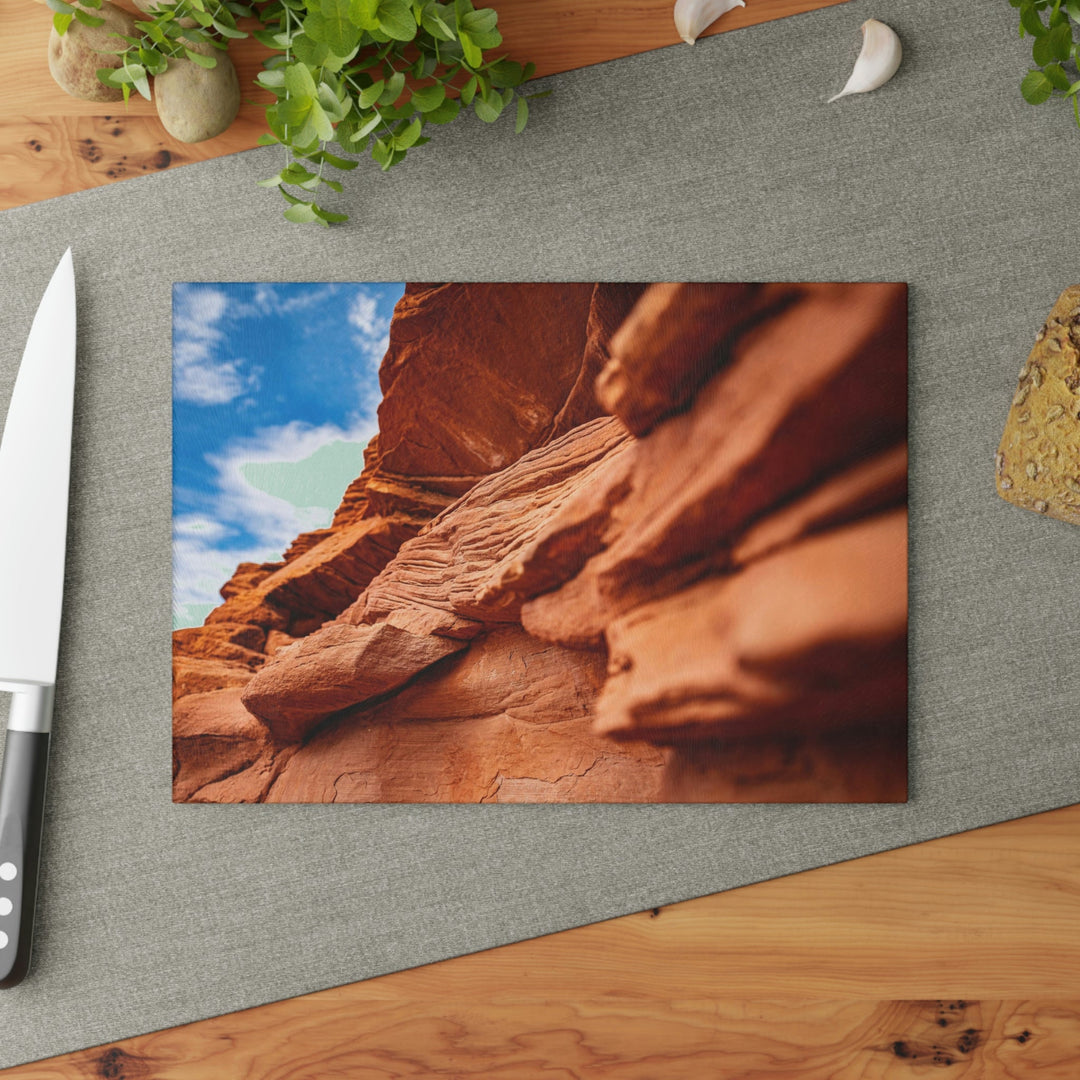 Layers of Rock - Glass Cutting Board - Visiting This World