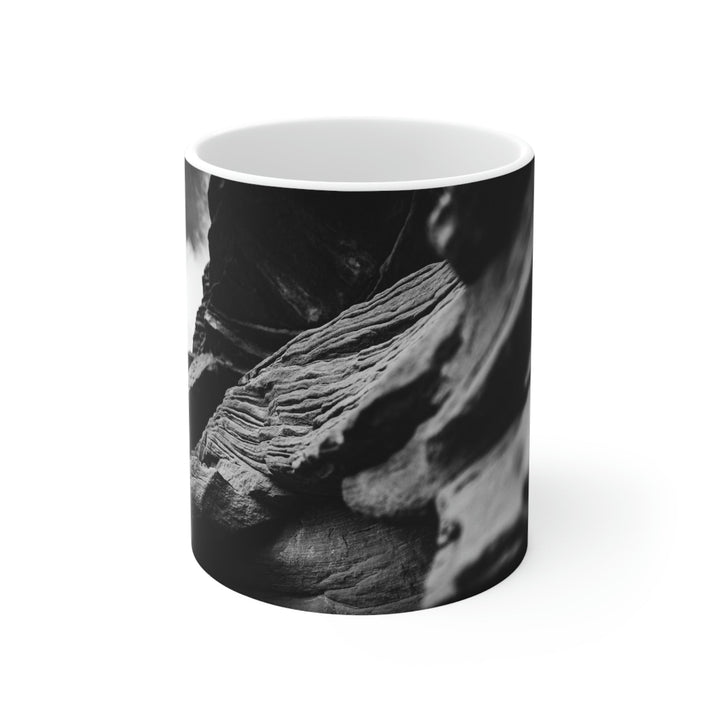 Layers of Rock in Black and White - Ceramic Mug 11oz - Visiting This World