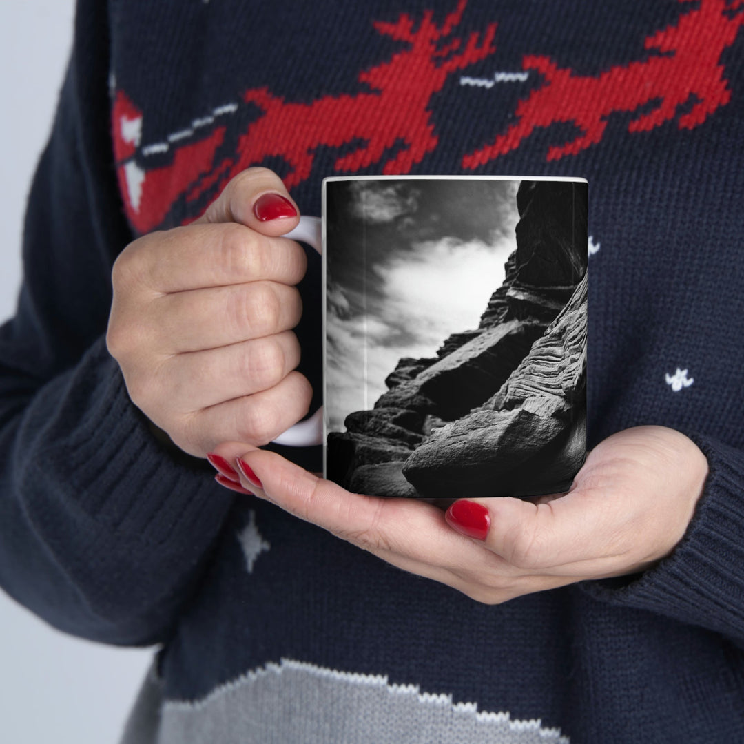 Layers of Rock in Black and White - Ceramic Mug 11oz - Visiting This World