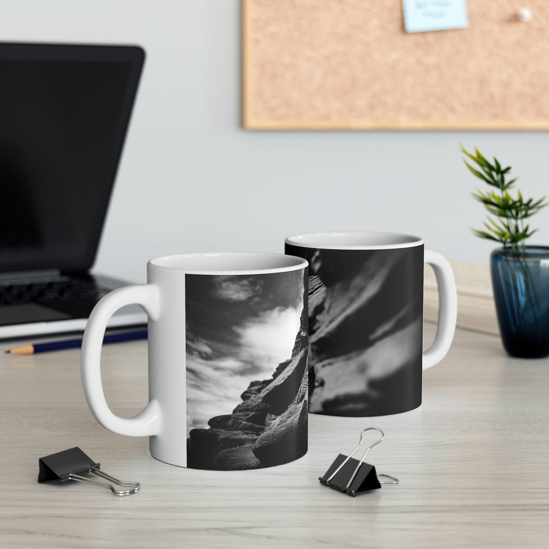 Layers of Rock in Black and White - Ceramic Mug 11oz - Visiting This World