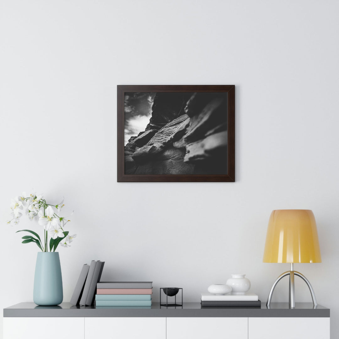 Layers of Rock in Black and White - Framed Print - Visiting This World