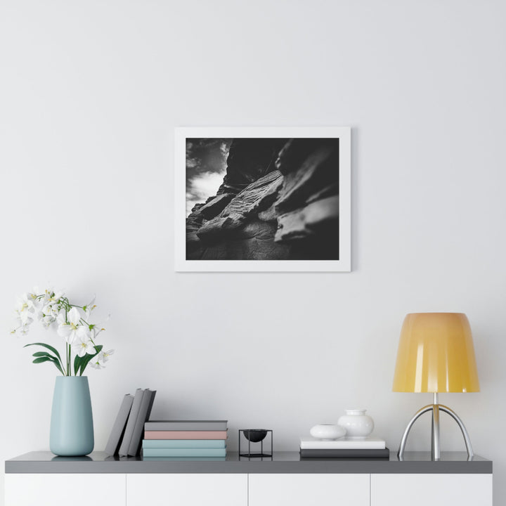 Layers of Rock in Black and White - Framed Print - Visiting This World