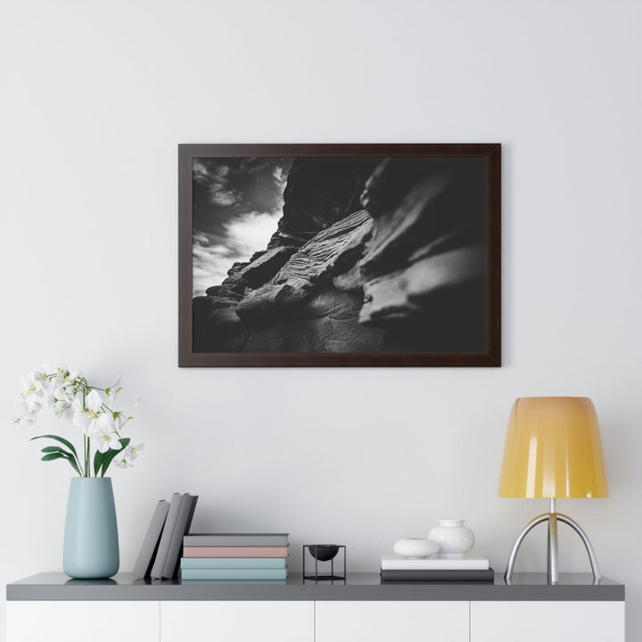 Layers of Rock in Black and White - Framed Print - Visiting This World