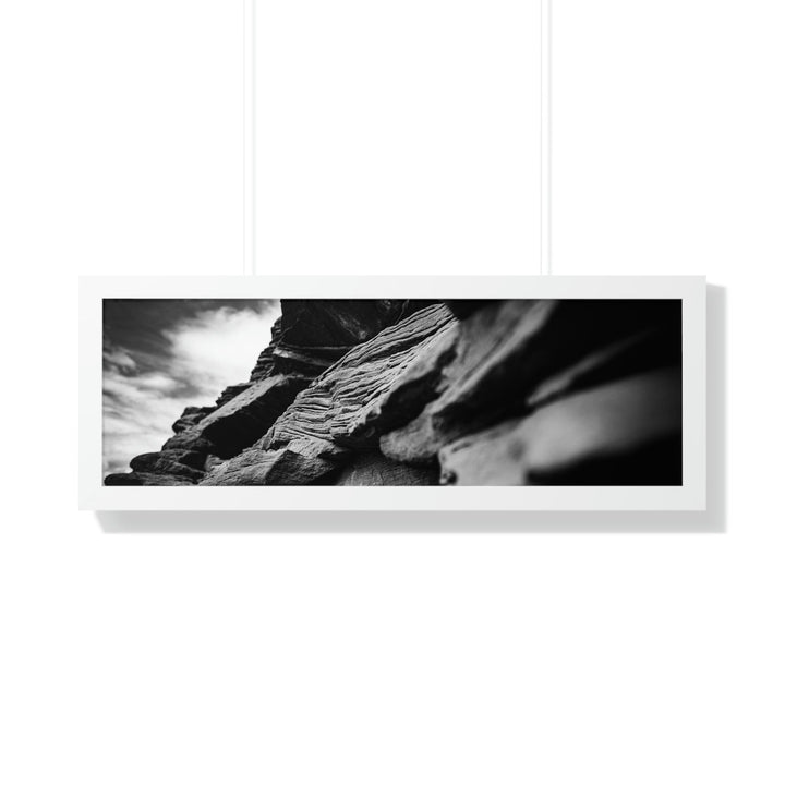 Layers of Rock in Black and White - Framed Print - Visiting This World