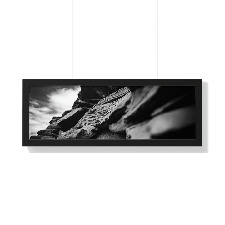 Layers of Rock in Black and White - Framed Print - Visiting This World