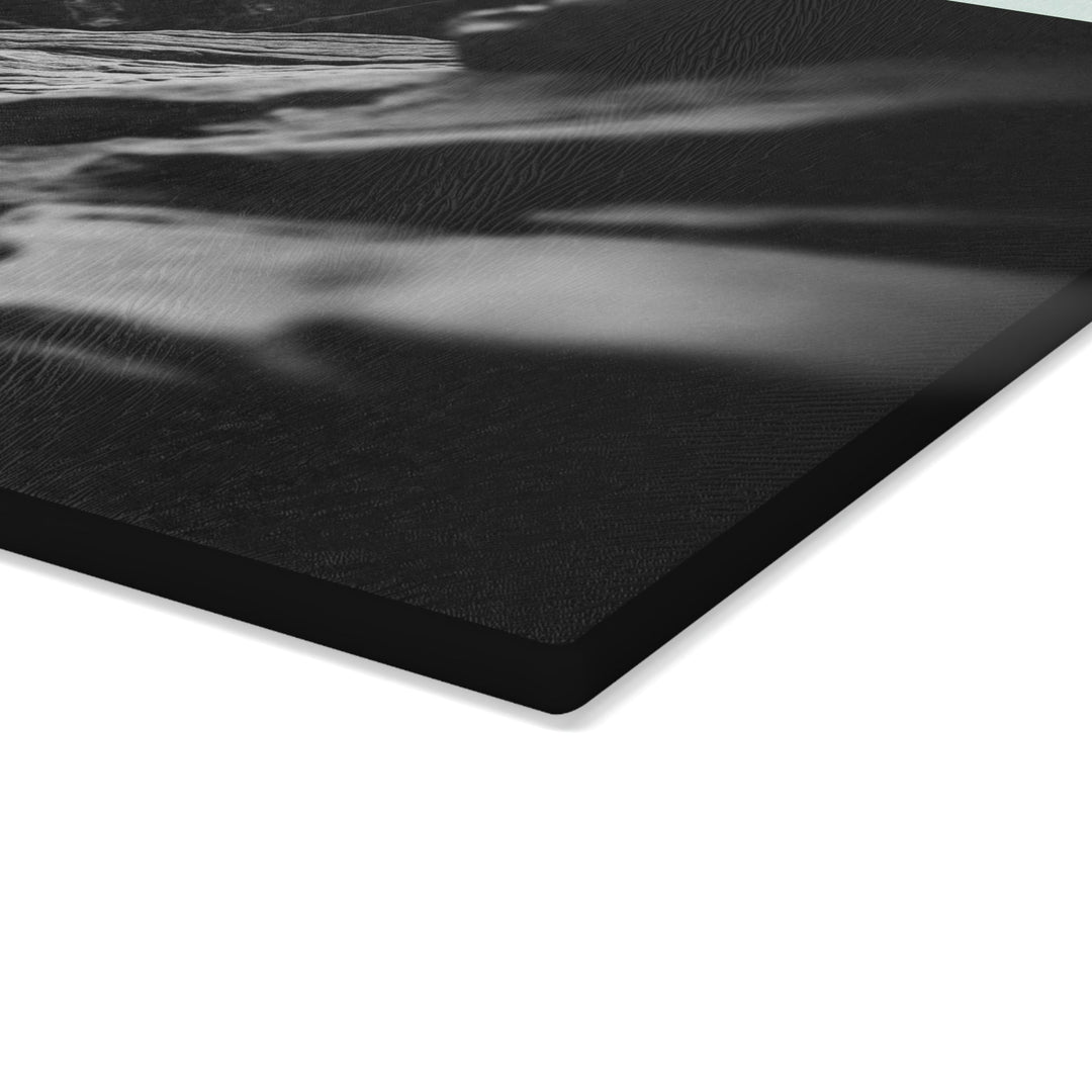 Layers of Rock in Black and White - Glass Cutting Board - Visiting This World