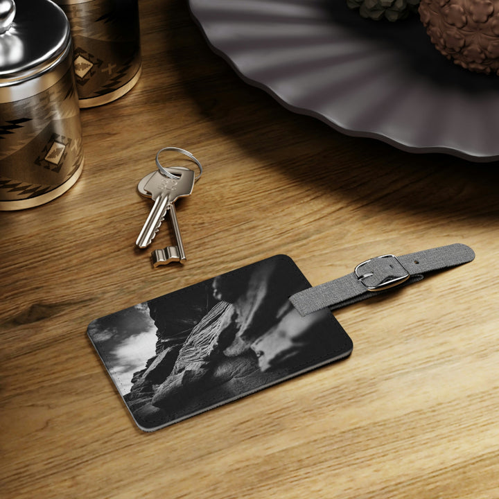 Layers of Rock in Black and White - Luggage Tag - Visiting This World