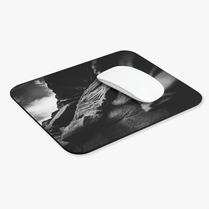 Layers of Rock in Black and White - Mouse Pad (Rectangle) - Visiting This World