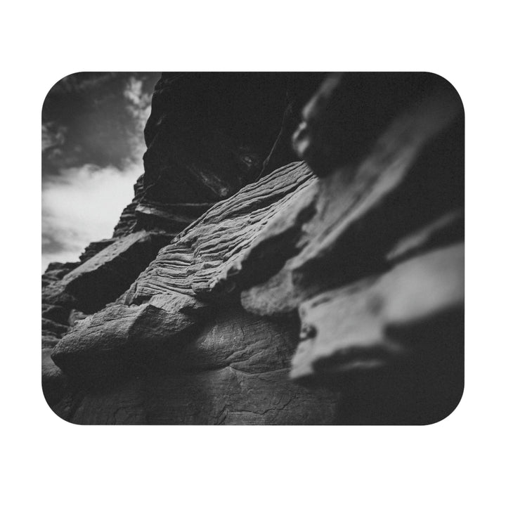 Layers of Rock in Black and White - Mouse Pad (Rectangle) - Visiting This World