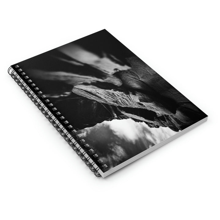 Layers of Rock in Black and White - Spiral Ruled Line Notebook - Visiting This World