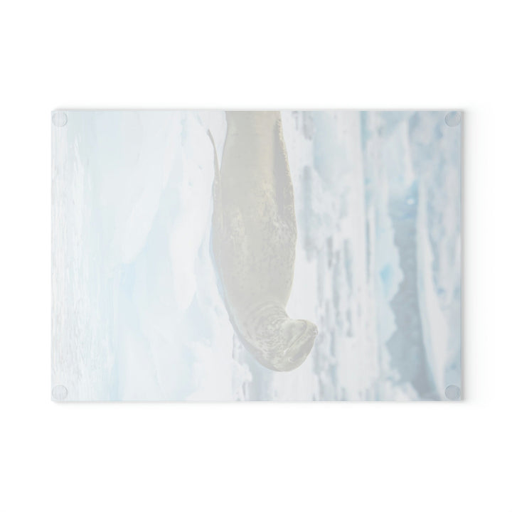 Leopard Seal Relaxing - Glass Cutting Board - Visiting This World