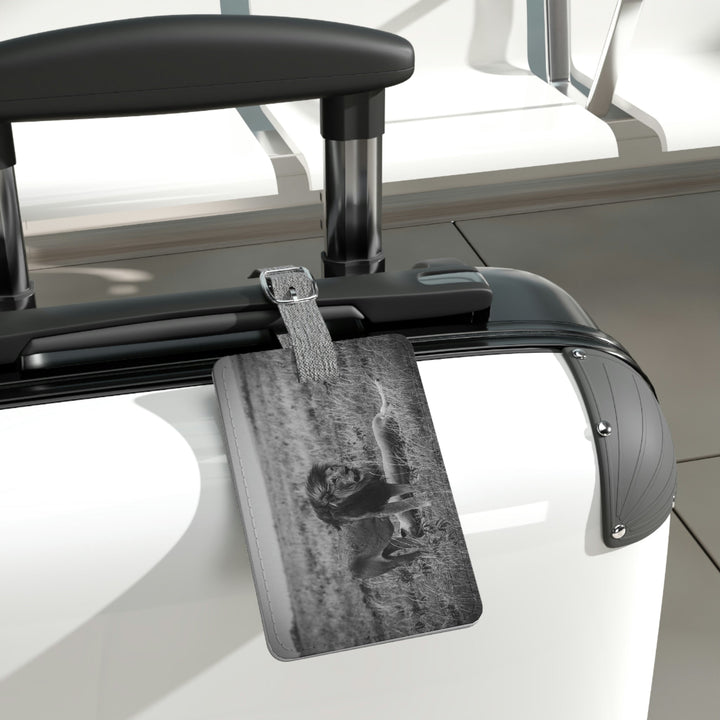 Mating Lions in Black and White - Luggage Tag - Visiting This World