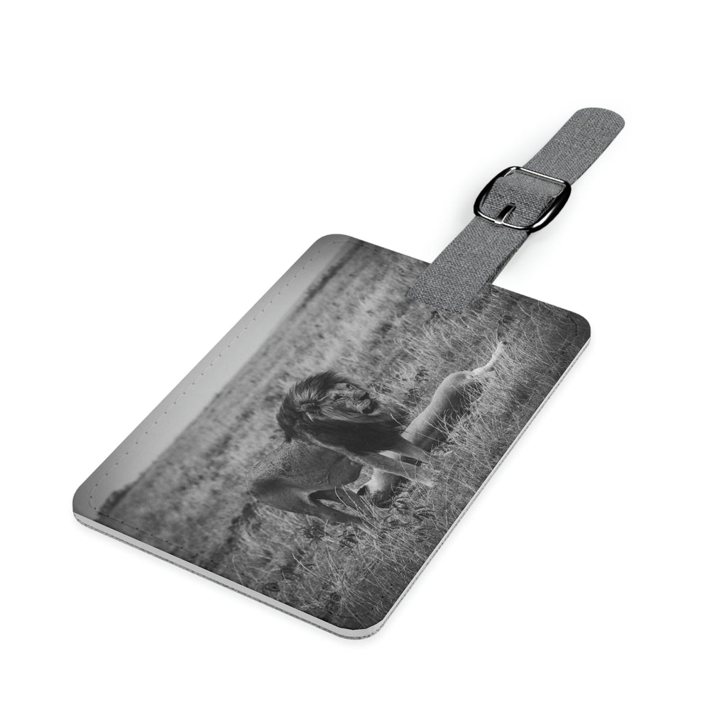 Mating Lions in Black and White - Luggage Tag - Visiting This World
