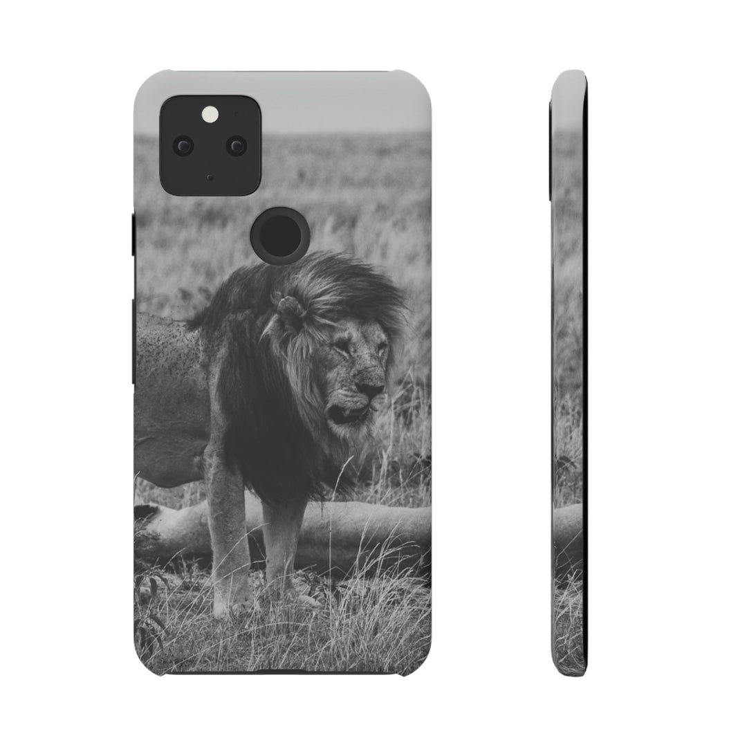 Mating Lions in Black and White - Phone Case - Visiting This World