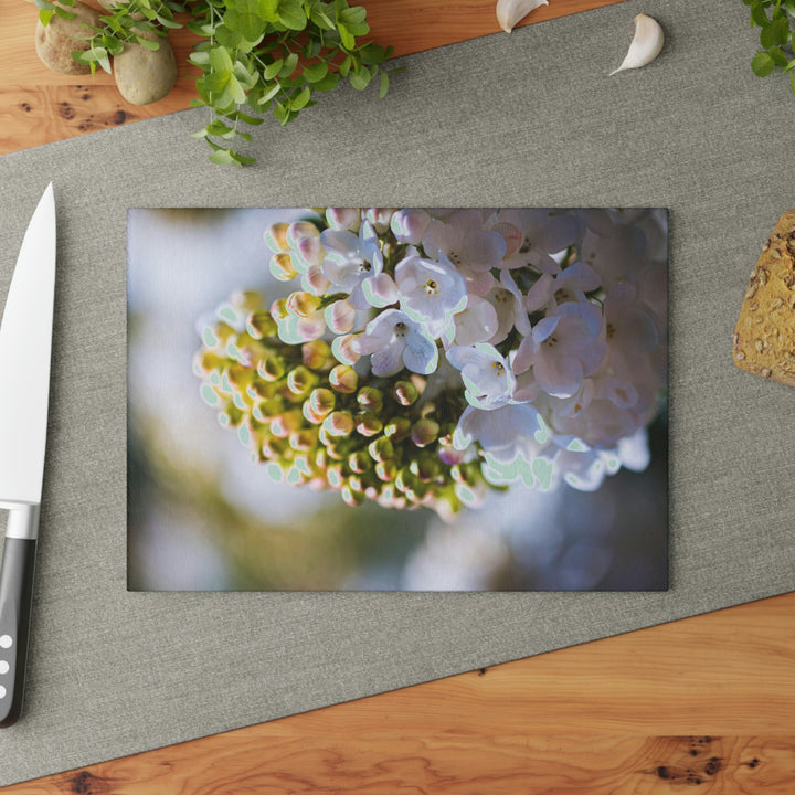 Mid-Bloom - Glass Cutting Board - Visiting This World