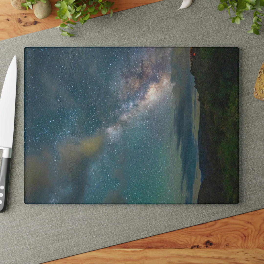 Milky Way Through the Clouds Part 1 - Glass Cutting Board - Visiting This World