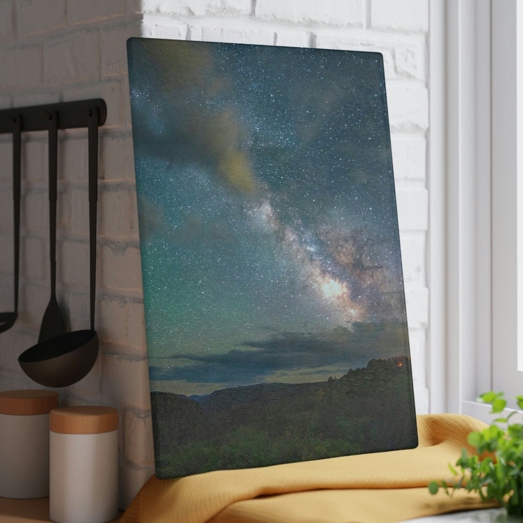 Milky Way Through the Clouds Part 1 - Glass Cutting Board - Visiting This World