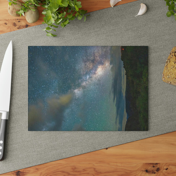 Milky Way Through the Clouds Part 1 - Glass Cutting Board - Visiting This World