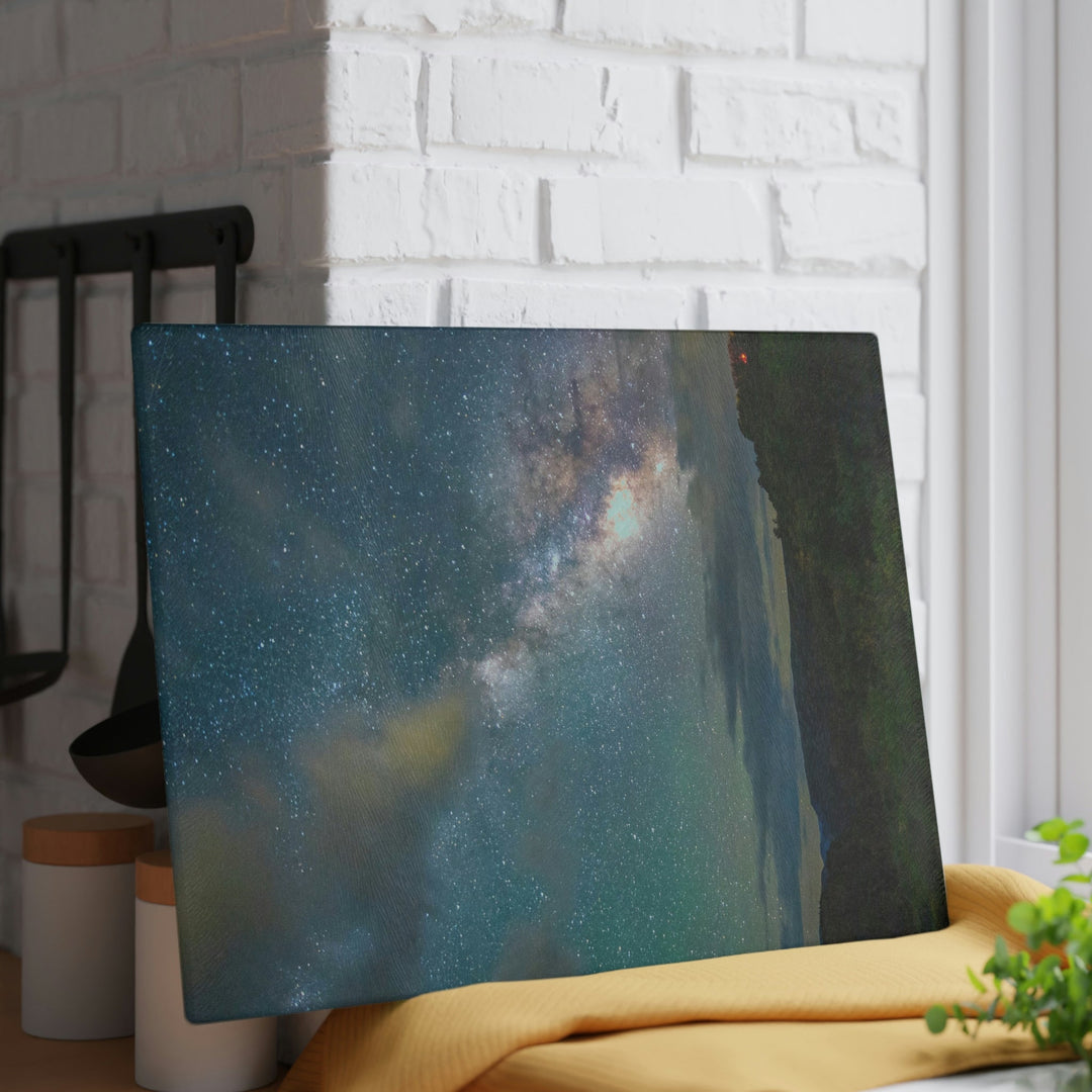 Milky Way Through the Clouds Part 1 - Glass Cutting Board - Visiting This World