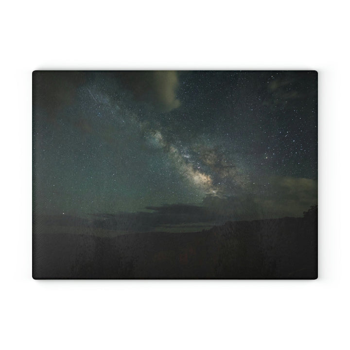 Milky Way Through the Clouds Part 2 - Glass Cutting Board - Visiting This World