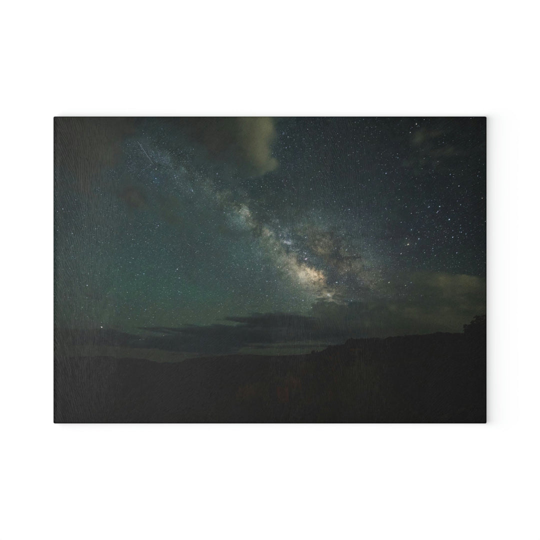 Milky Way Through the Clouds Part 2 - Glass Cutting Board - Visiting This World