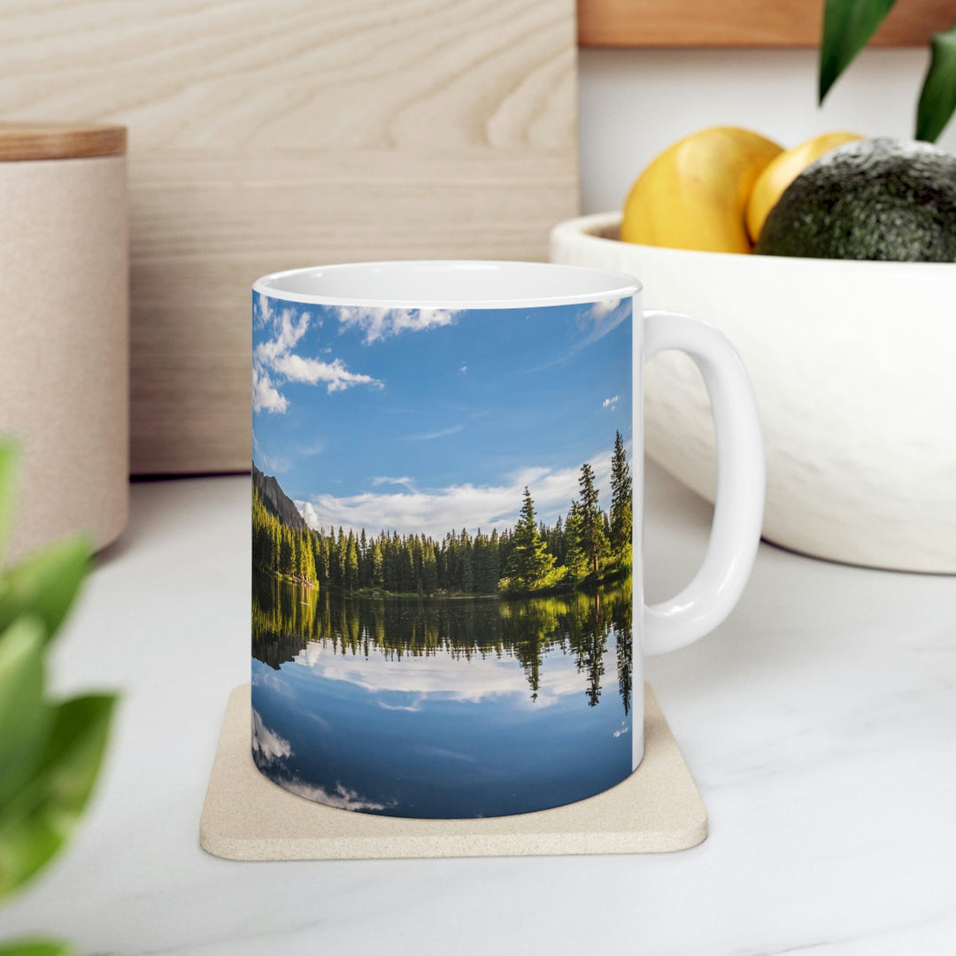 Mountain Scene Reflected - Ceramic Mug 11oz - Visiting This World