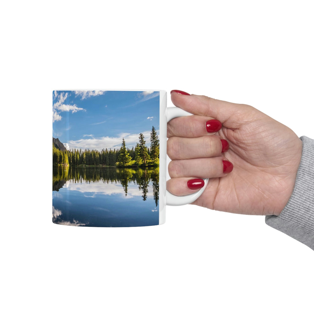 Mountain Scene Reflected - Ceramic Mug 11oz - Visiting This World