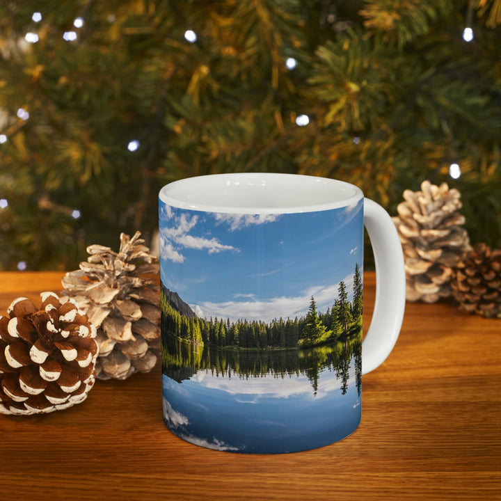 Mountain Scene Reflected - Ceramic Mug 11oz - Visiting This World