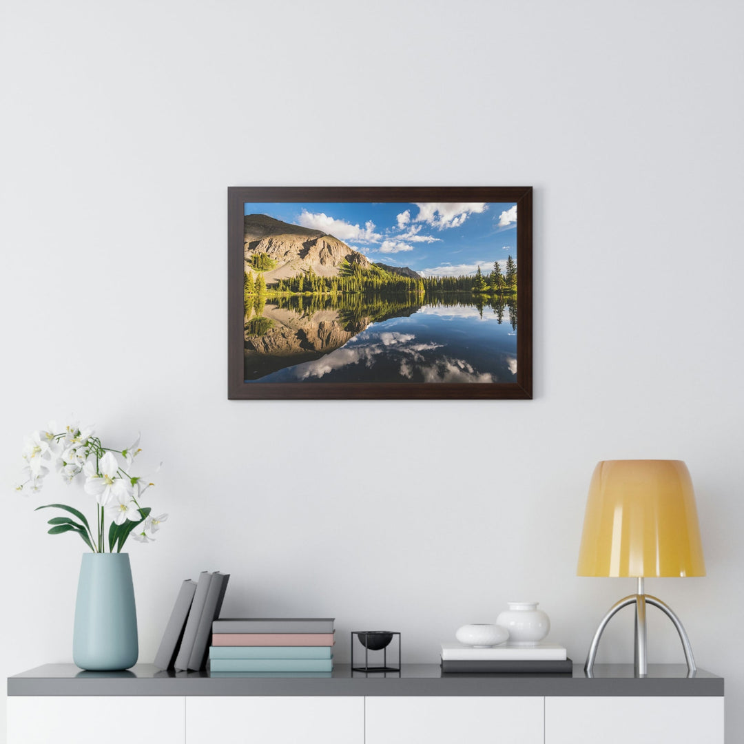 Mountain Scene Reflected - Framed Print - Visiting This World