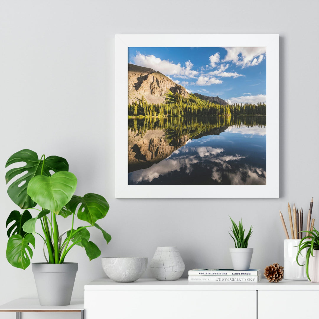 Mountain Scene Reflected - Framed Print - Visiting This World