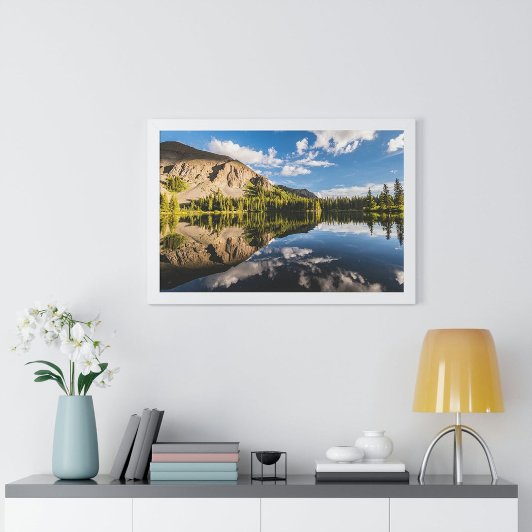 Mountain Scene Reflected - Framed Print - Visiting This World