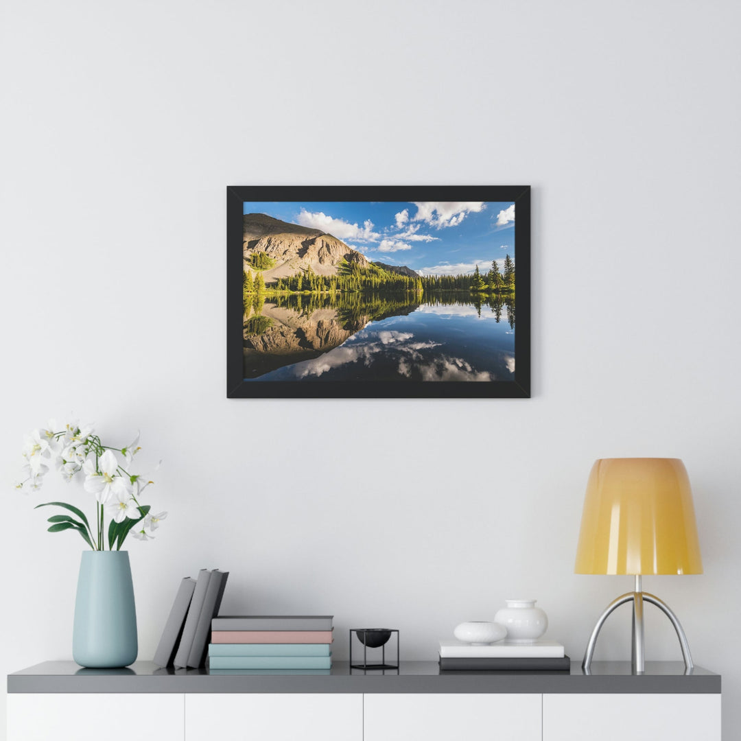 Mountain Scene Reflected - Framed Print - Visiting This World