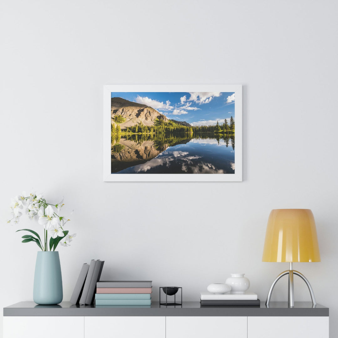 Mountain Scene Reflected - Framed Print - Visiting This World