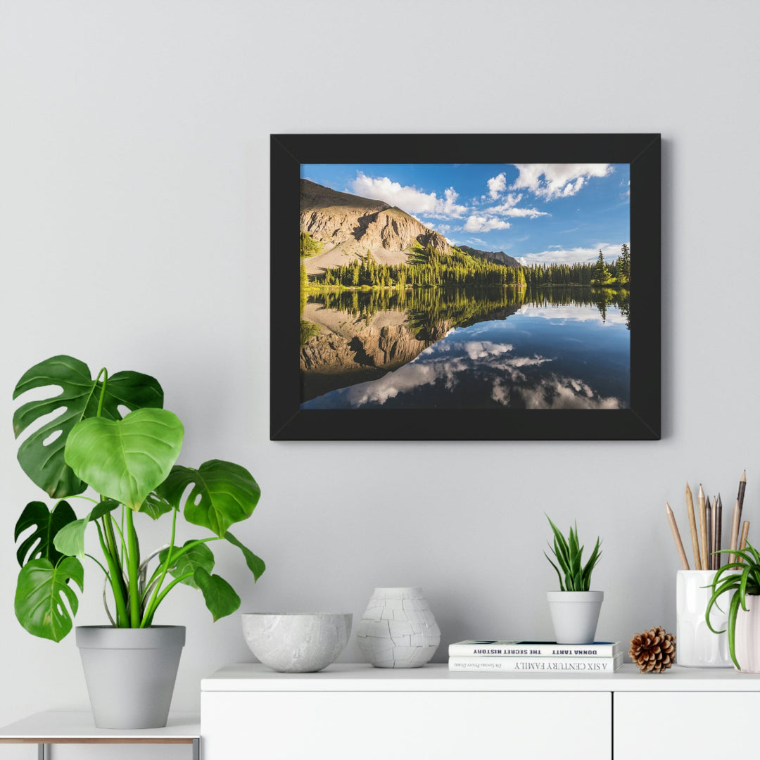 Mountain Scene Reflected - Framed Print - Visiting This World