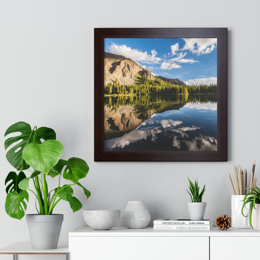 Mountain Scene Reflected - Framed Print - Visiting This World