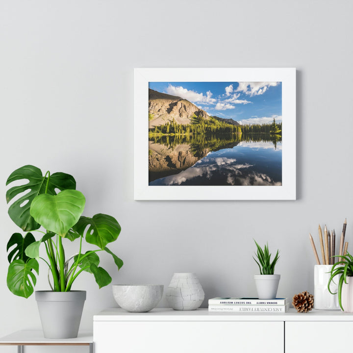 Mountain Scene Reflected - Framed Print - Visiting This World