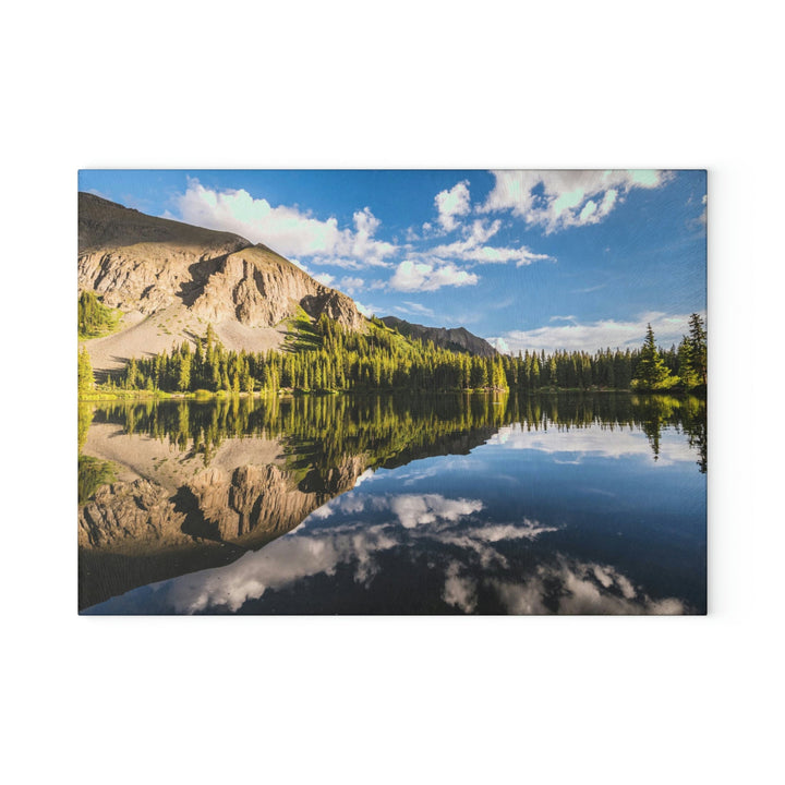 Mountain Scene Reflected - Glass Cutting Board - Visiting This World