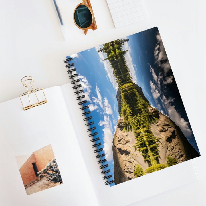 Mountain Scene Reflected - Spiral Ruled Line Notebook - Visiting This World