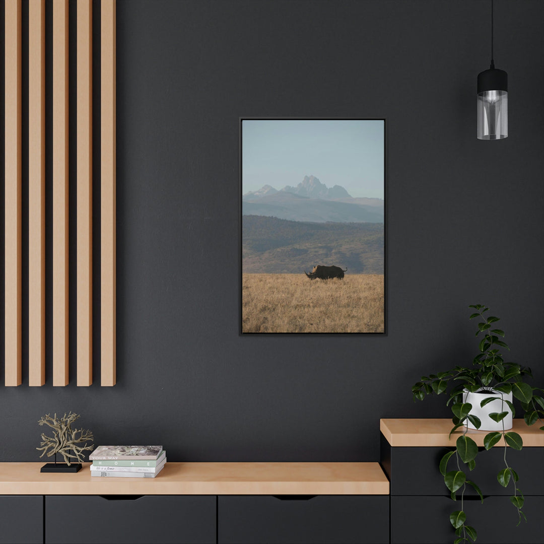 Mt. Kenya and The Bull - Canvas With Frame - Visiting This World