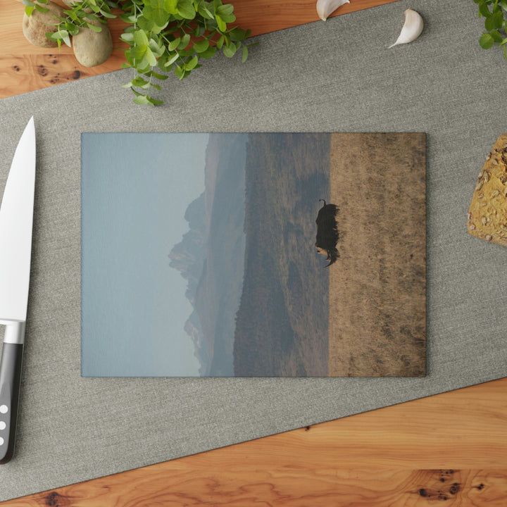 Mt. Kenya and the Bull - Glass Cutting Board - Visiting This World