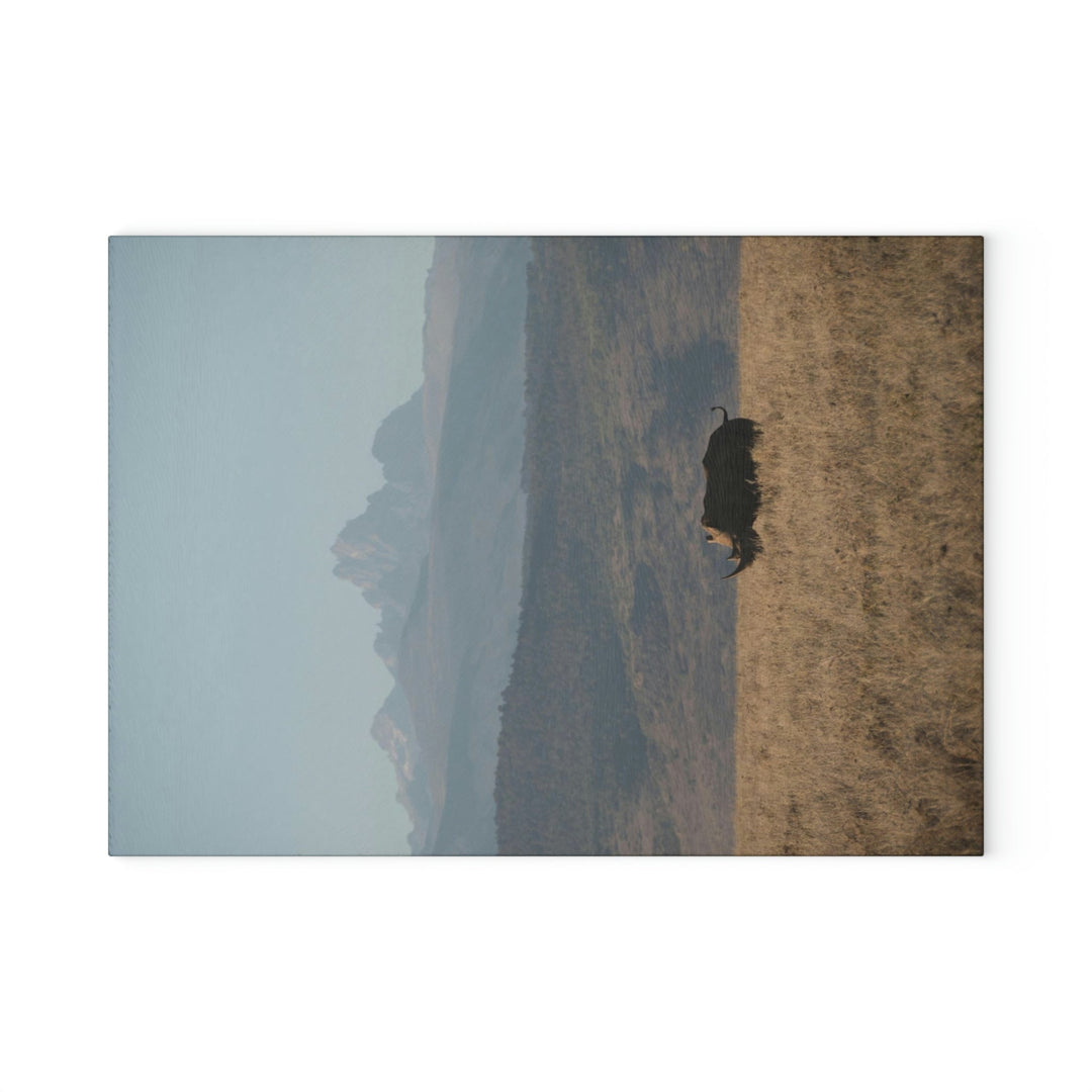 Mt. Kenya and the Bull - Glass Cutting Board - Visiting This World