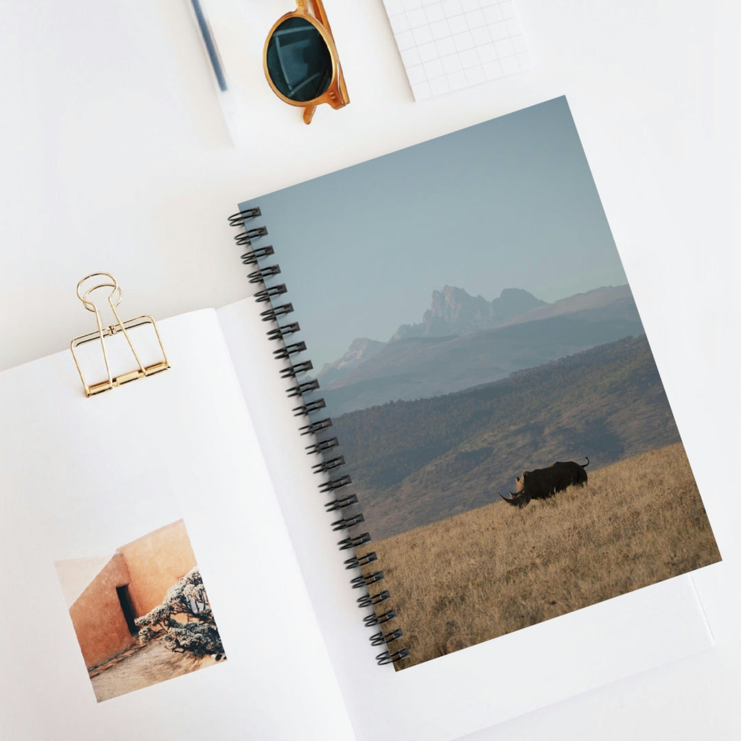 Mt. Kenya and The Bull - Spiral Ruled Line Notebook - Visiting This World