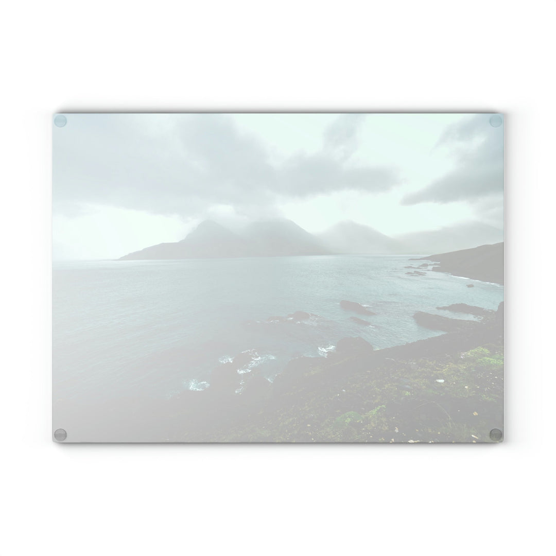 Mystical Mountain View - Glass Cutting Board - Visiting This World