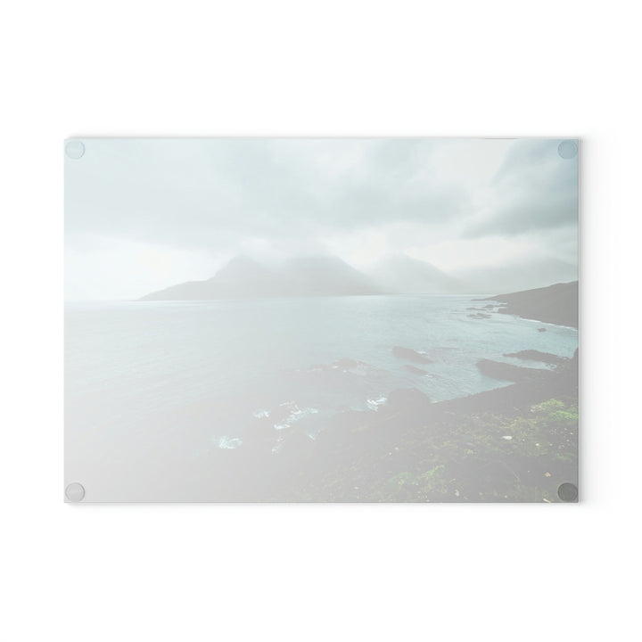 Mystical Mountain View - Glass Cutting Board - Visiting This World